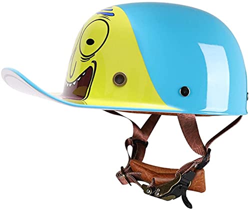 Casque de moto rétro demi-casque vintage style casquette baseball noir S
