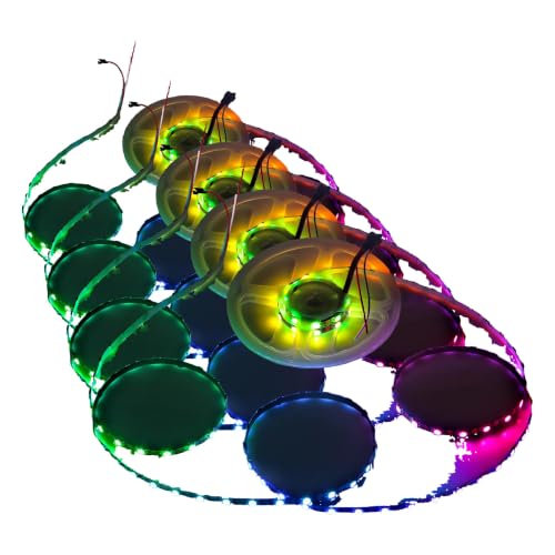 Image of ALITOVE WS2812B LED Strip, 5mm Width Super Narrow RGB Addressable Light Strip 6.6ft 120 LEDs Programmable Dream Color Digital Pixel Rope Light 5V for Home Theater Bedroom Bar Decor (Pack of 4)