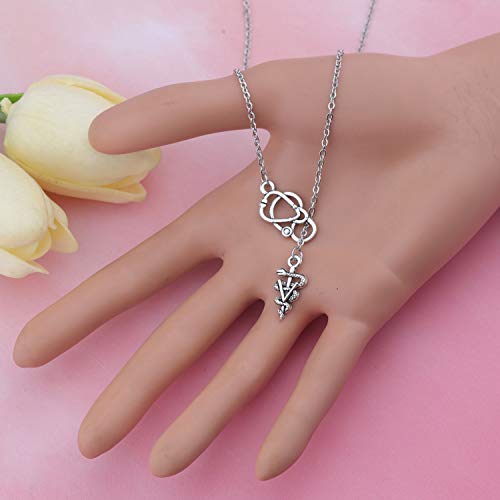 Bobauna Vet Tech Veterinary Technician Caduceus Stethoscope Larait Y Necklace Veterinary Doctor Jewelry thumb #3