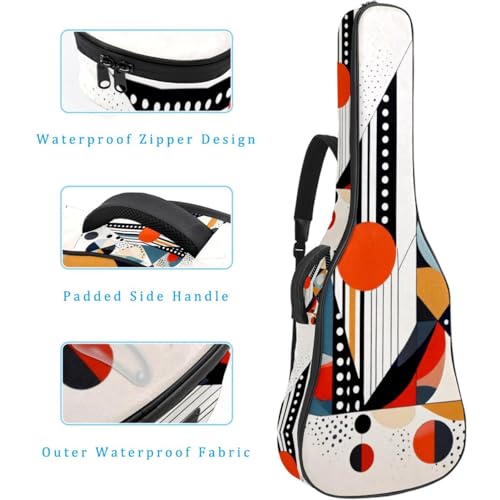 Sac de guitare acoustique 41 pouces multicolore avec rangement et protection