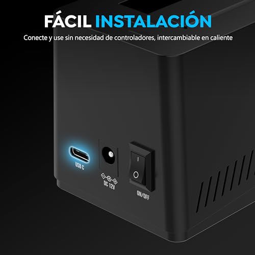 Docking Station USB-C Sabrent DS-UC1B para SSD SATA 2.5 3.5 Mac Windows 10Gbps 4