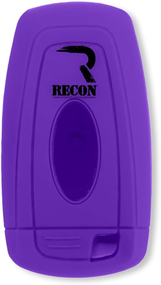 RECON Fits 18-25 Ford F150, Raptor & Super Duty (F250, F350, F450, F550) Bronco Ranger Maverick Escape 100% Silicone Rubber Rugged Smart Key Fob Protection Cover Premium Quality 5 Button (Purple)