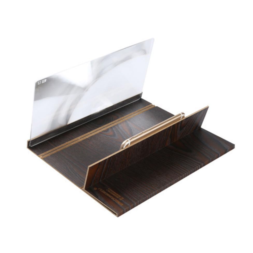 Amplificateur Vidéo pour Smartphone OSALADI Support Pliable Bois Café