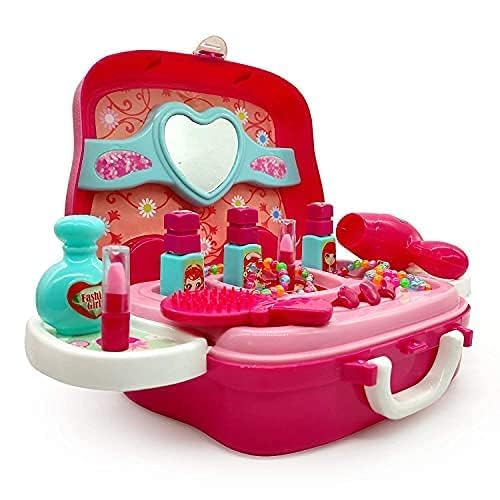 SparkBucket Kidsretend Play Makeup kit Fashion setith Carry Case, Role Play Beauty Toy 2