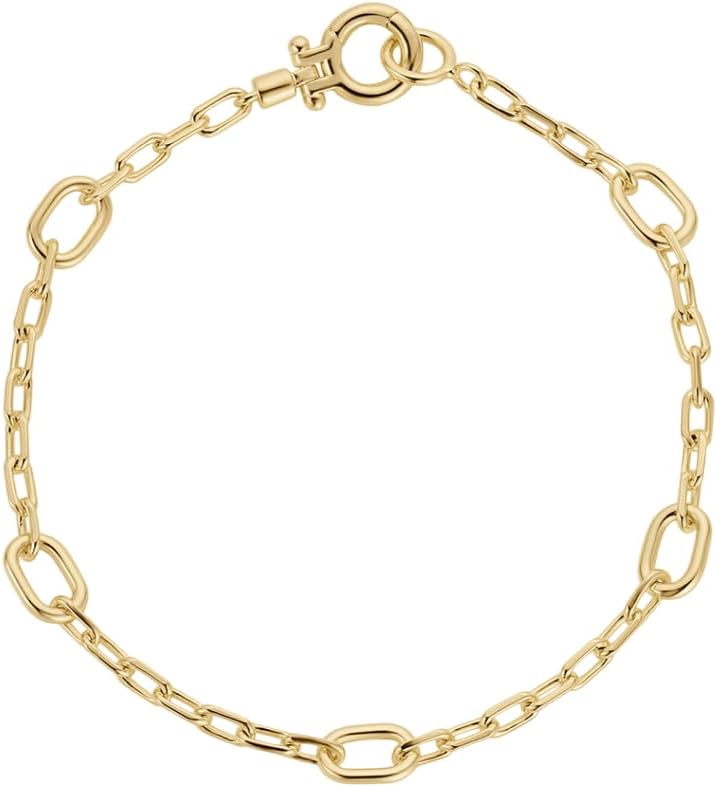 gorjana - Parker Charm Link Bracelet 7 inches - 18k Gold-Plated - Everyday Wear - Personalized Charm Addition - Versatile Accessory Piece - Hinge Closure