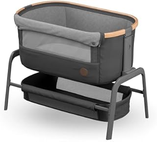 Maxi-Cosi Iora Łóżeczko przystawka, Co-sleeper, 06 mies., maks. 9 kg, 4 poz. odchylenia i 5 wysokości, Łatwe przesuwanie, Wygodny materac, Duży kosz, Łatwe przenoszenie, Grafit - Essential Graphite