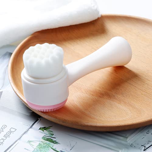 Kddom 2 In 1 Facial Cleansing Brush With Soft Bristles Silicone Massager For Deep Pore Exfoliation,Blackhead, Acne(Pink) #TOP4