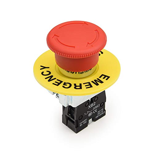 a12082000ux0309 NC Red Mushroom Emergency Stop Push Button Switch, 22 mm, 600V, 10 Amp, ZB2-BE102C