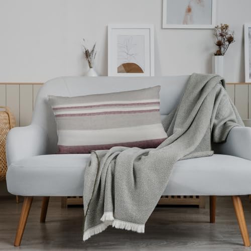 Image of 180 TC Pillow Cover Set of 2 | Pillow Cover Cotton 100% | Pillow Cover Set of 2 King Size | Wrinkle Free & Fade Resistance | Striped Pattern | Standard Size | All Season Use (Dark Brown)