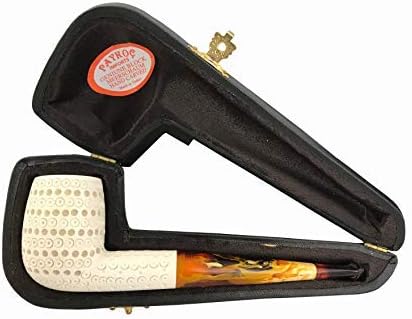 Lattice Straight White Turkish Meerschaum Pipe