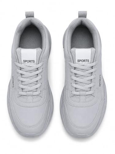 Image of Men's White Sports Running Shoes | Lightweight Breathable Sneakers | Anti-Skid Casual Walking Gym Shoes