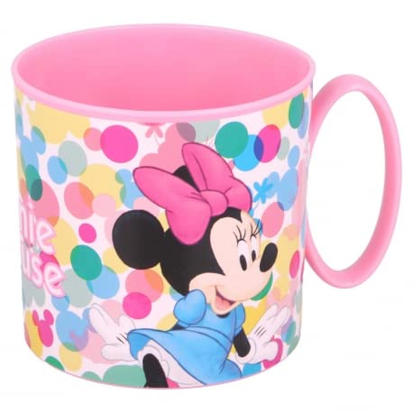 Kids Character Cute Mini Mug 265ML Drinking Re-Usable Plastic Cup Microwave Safe (Minnie Mouse Feel Good)