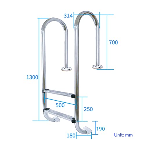 Escalera para piscina 2 peldaños acero inoxidable miniatura 6