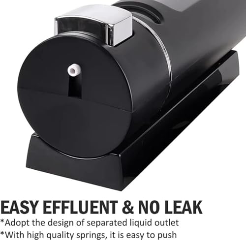 Image of Combo Pack Wall-Mounted Soap Dispenser for Bathroom, Wash Basin, Liquid Sanitizer & Shower Gel | 400ml Capsule Design, Black and Gold ABS Plastic | Pack of 2 | Durable & Easy Refill