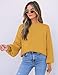 ZESICA Women's Casual Turtleneck Long Lantern Sleeve Fall 2025 Oversized Ribbed Knit Pullover Sweater Jumper Top,Mustard,Small