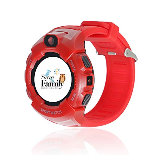 Reloj con GPS para niños Save Family Modelo Kids Sport. Smartwatch con botón SOS, Permite Llamadas y Mensajes. (Rojo)