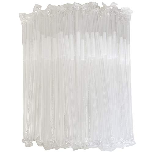 200Pcs 10.3 Inch Transparent Flexible Drinking Straws,Individual Package Disposable Plastic Straws,Extra Long Flexible Party Fancy Straws.