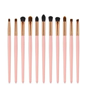 MADALIAN 11 x makeup brush eye set eye shadow eyebrow brush wood handle powder gold makeup tool