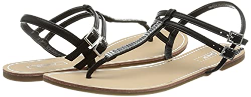 ONLY ONLMARGIT-9 PU Split Toe Sandal, Donna, Nero