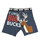 Lazy One Funny Animal Boxer Briefs for Men, Underwear for Men, Comical, Deer, Hunting (Big Bucks, Medium)