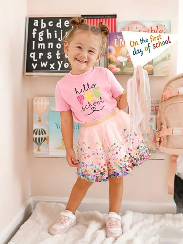 Image of First Day of School Shirt Girls Boys Preschool to 5th Grade Tshirt Kids Back to School Graphic Tee Tops