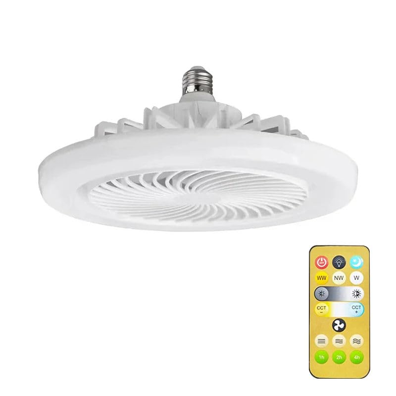 UniMarket 3-in-1 Ceiling Fan with Light & Remote | E27 Bulb Socket Fan Lamp | Silent Motor | AC/DC 120V–220V | for Bedroom, Kitchen, Kids Room (265×130mm)