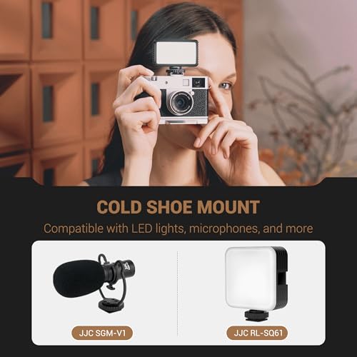 Image of JJC Metal Thumb Rest Grip for Fuji Fujifilm X Half Digital Camera, Hot Shoe Thumb Support for Stable and Safe Hand Hold, with Cold Shoe Adapter Mount for LED Light Microphone Attachment, Silver Color