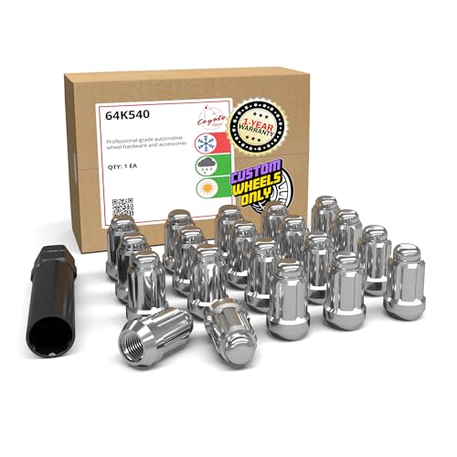 Image of Wheel Accessories Parts 20 Pcs 7 /16 inch-20 Thread Car Spline 35mm 1.38 inch Long Lug Nuts Chrome Spline Hex Fits Many Classic Chevrolet Buick GMC Pontiac Vehicles