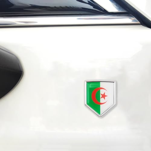 Emblema cromado de la bandera de Argelia Overdecor calcomanías de alta gama para parachoques 4