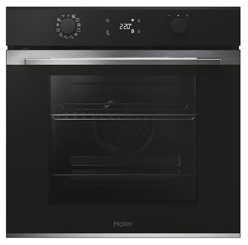 Haier ID Series 2 H6 ID25B3LHTX- Horno Multifunción, Hidrolítico, WIFI, Capacidad 78L, 1 Rejilla y 2 Bandejas, 12 Funciones, Display con LED Blanco, Cocina con Vapor, 3 Cristales en puerta, Negro