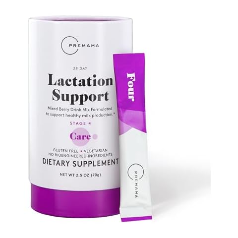 Premama Lactation Supplement, Dietary Support, Support Healthy Breast Milk, Essential Nutrients for Nursing Moms, Gluten-Free, Vegetarian, Mixed Berry Drink Mix, 28 Single-serve Packets Cover