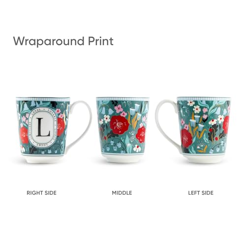 Image of Shay Alphabet Mug 300ml, Letter L Printed Coffee Mug for Girls, Boys, Friends | Ceramic Mug |Glossy Finish | Ceramic Coffee Cup | Porcelain | Microwave Safe (Alphabet Mug - L)