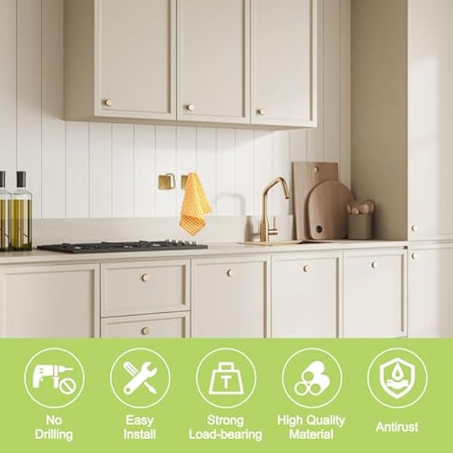 4Pcs Magnetic Sponge Holder, Quick Drying Sink Caddy Adhesive Hanging Sponge Holder Stainless Steel Sponge Holder Organizer for Kitchen Sink (Gold)