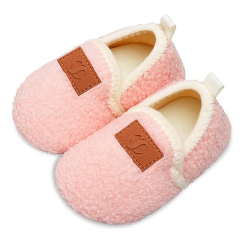 Scurtain Kids Toddler Slippers Socks Artificial Woolen Slippers for Boys Girls Baby with Non-Slip...