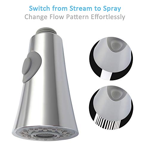Pull Down Faucet Spray Head, Angle Simple Kitchen Sink Faucet Sprayer Nozzle Head Pull Out Hose Sprayer Replacement Part Faucet Head Kitchen Tap Sprayer Spout, Chrome