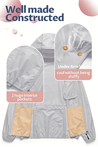 Image of CREATMO US Women's Sun Jackets Lightweight Packable Shirts UPF 50+ Hoodie Reflective Cycling Jacket With Detachable Hood