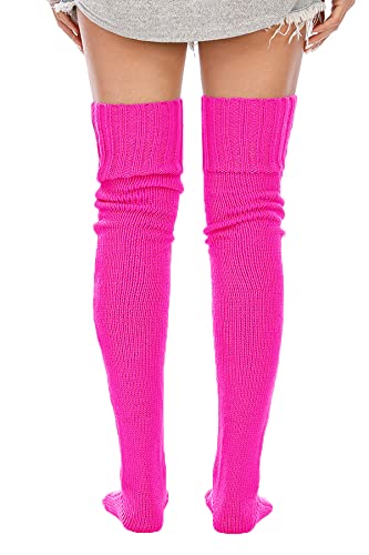 Image of Leoparts Women's Cable Knitted Thigh High Boot Socks Extra Long Winter Stockings Over Knee Leg Warmers