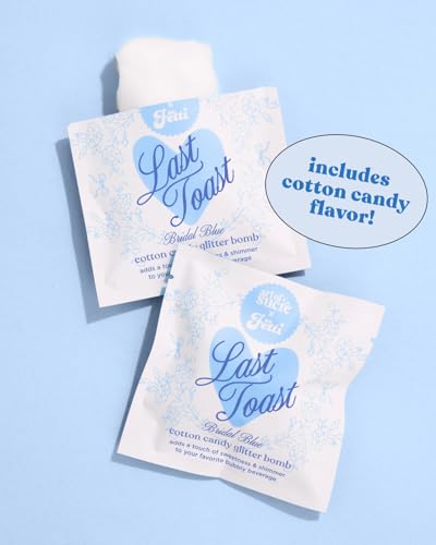 Image of xo, Fetti x Art of Sucre Bridal Blue Cotton Candy Glitter Drink Bombs - 4 pc, Edible Glitter | Bachelorette Decorations, Birthday Party Favor, Wedding Shower Supplies, Bridesmaid Gift