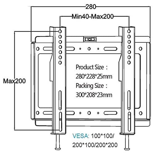 Support TV mural fixe universel pour écran LED LCD de 14 à 32 pouces - 3