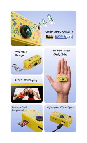 Cámara Mini Llaveros Retro 1080P HD Lente Gran Angular miniatura 4