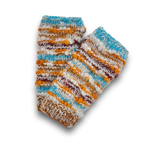 Ella Sussman Hand Knit Womens Fingerless Striped...