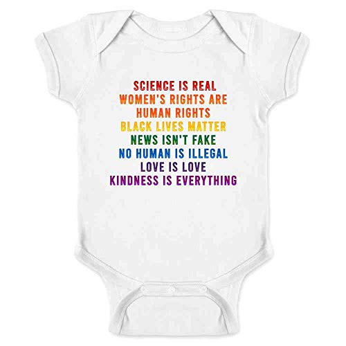 Science is Real Black Lives Matter Rainbow Facts Infant Bodysuit White 18M