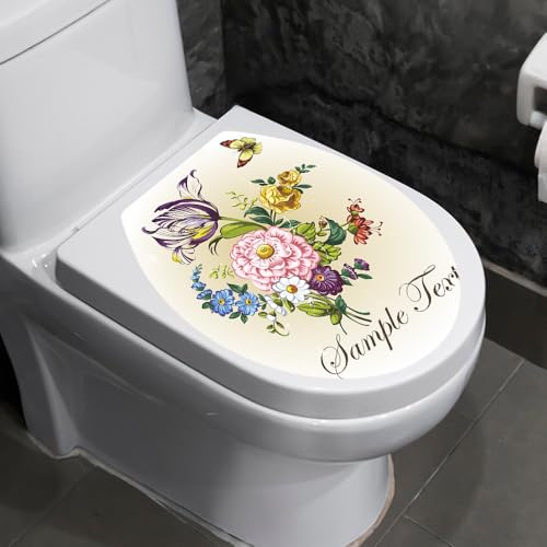 Sticker decorativo de tapa de inodoro Butterfly Flowers miniatura 6