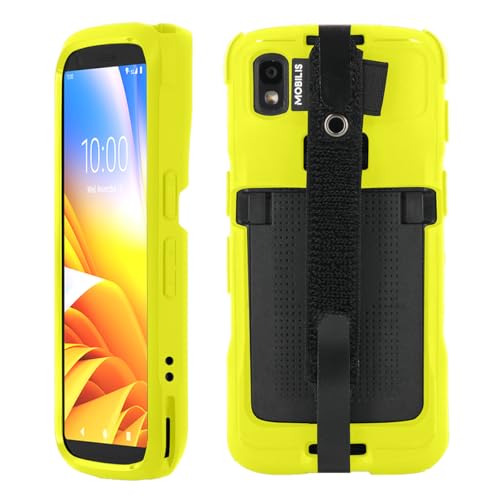 MOBILIS Coque pour Zebra TC22 TC27 avec Patte de Saisie Antichute & Porte-Stylet, Etui Protection Militaire Fabriqué en France, Couleur Fluo Haute Visibilité...