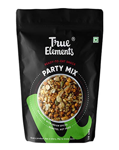 True Elements Party Mix 125gm - Diet Snacks | Seed Mix (Pumpkin, Watermelon), Almonds, Nuts & Pulses, Namkeen | Trail Mix