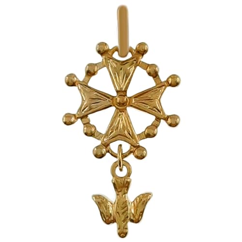 Pendentif croix Huguenote Protestante Plaqué Or 750/000 - Mixte - idée cadeau anniversaire