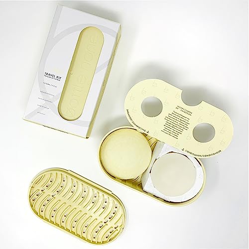 BOTTLE NONE | be YOU Travel Set Includes be You Shampoo and Conditioner Bars for All Hair Types with Travel Soap Dish | PH Balanced/Salon Grade/Natural | 50+ Washes