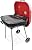 Classic Large Square 22x22" Charcoal Barbecue Grill Portable BBQ Heavy Steel W/Wheels Legs Ash Catcher Red/Black Color