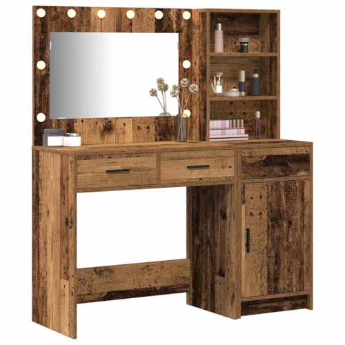 VidaXL Mesa Tocador con cajón 2 pcs Marrón