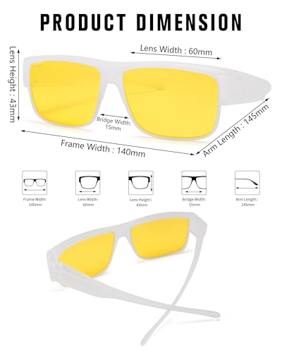 Pro Acme Over Glasses Sunglasses Polarized Rectangular Over Glasses Shades Square Retro Lightweight UV Pretection4